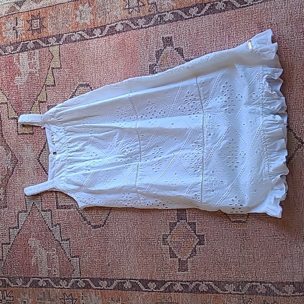 Little girl white eyelet dress